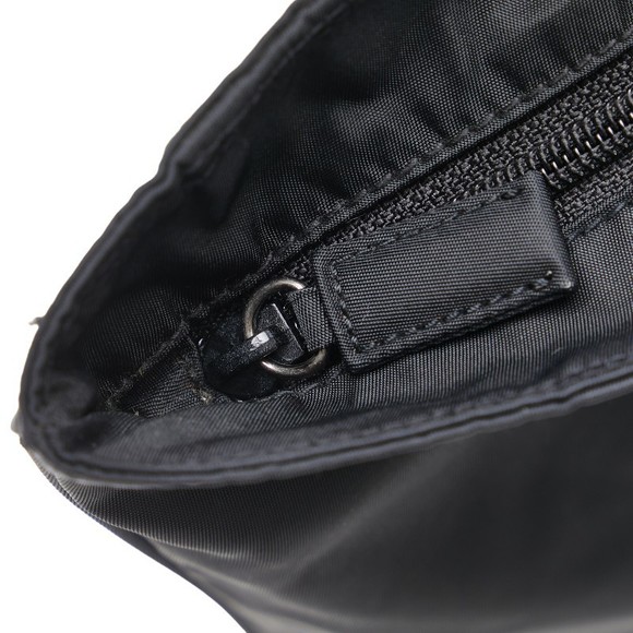 Prada Triangle Logo Nylon Leather Handbag Black - Picture 5 of 10